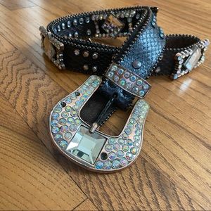 Brown & Rose Gold Rhinestone Country Belt